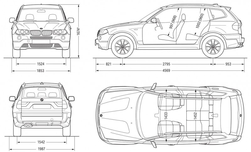 BMW X3 чертеж