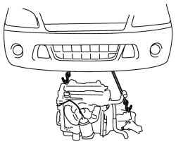2.5.2 Снятие и установка подушек и опор двигателя (правая и левая) Suzuki Liana
