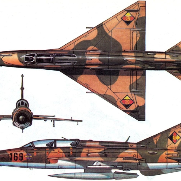 9.Проекции МиГ-21УМ ВВС ГДР. Рисунок.