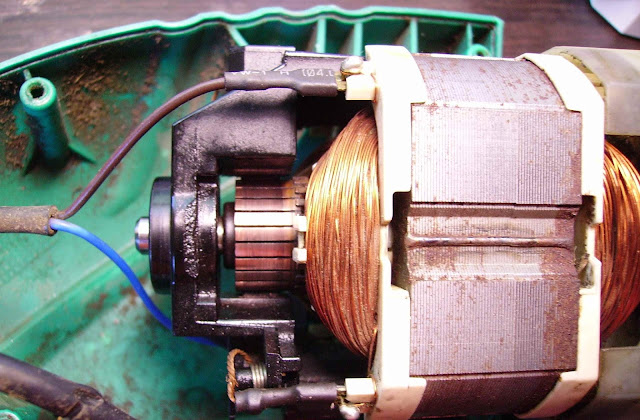 чистка коллекторного барабана электродвигателя триммера Bosch