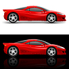 Красный винтажный спортивный автомобиль | Векторный клипарт