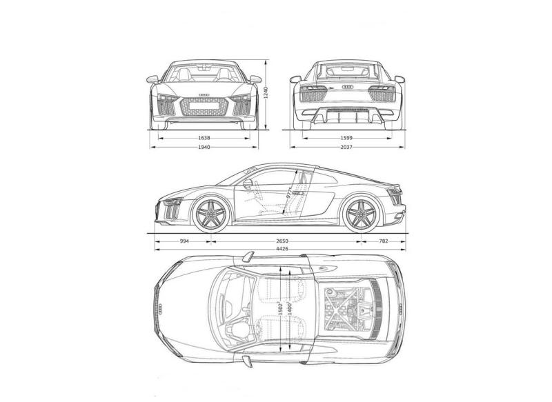 Audi R8 чертеж