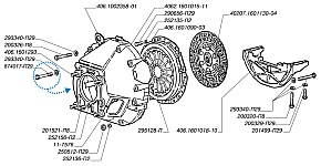 Каталожные номера узлов и деталей диафрагменного сцепления для двигателя ЗМЗ-406
