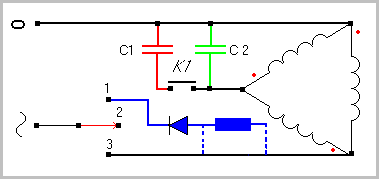 Способы включения трехфазных двигателей в однофазную сеть.