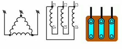 Подключение трехфазного двигателя по схеме треугольник