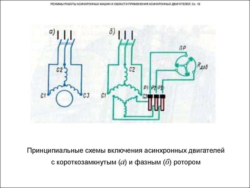 Схема двигателя с фазным ротором