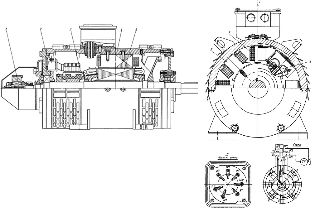 Электродвигатель в разрезе рисунок