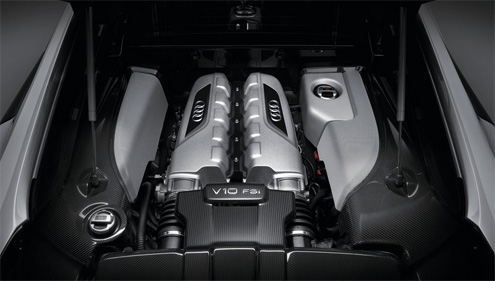 фото Audi R8 2013 двигатель V10