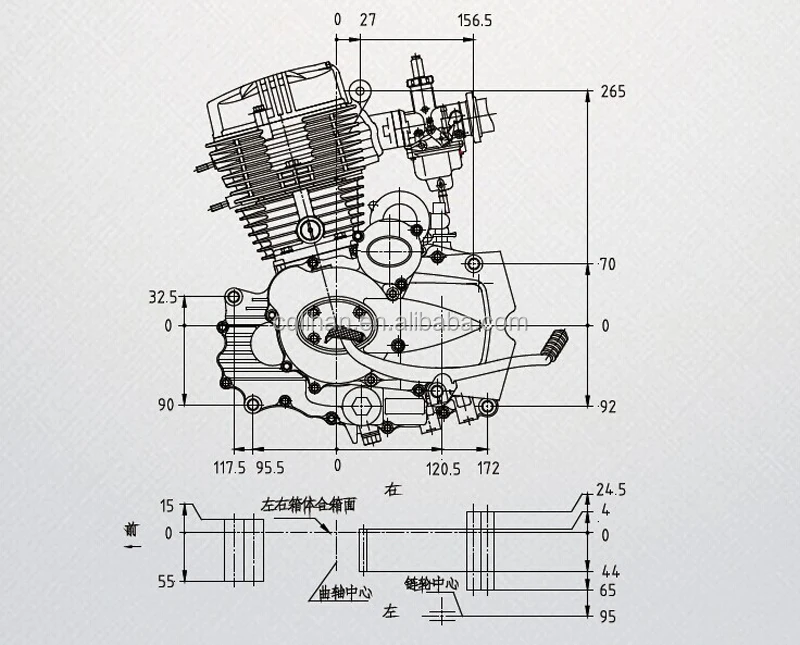 Lifan CG250 с воздушным охлаждением 167fmm двигателя