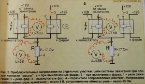 Схема, на которой видно падение напряжения.