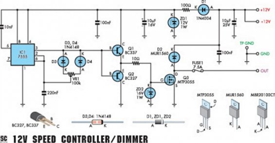 Схема регулятора оборотов двигателя постоянного тока 12в