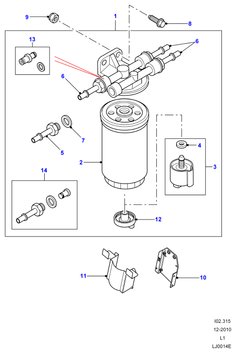 Корпус топливного фильтра WJN500150 SEDIMENTORS