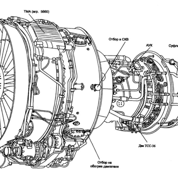 Двигатель Д-36. Рисунок 1.