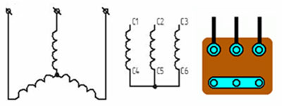 Подключение электродвигателя "звезда" (для 380 вольт)
