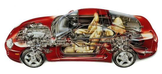 конструктивная схема Toyota Supra 1993-2002 годов (A-80)