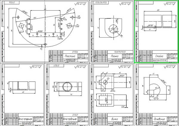 Чертежи деталей стенда