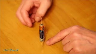 Магнит, батарейка, рамка. Пояснения. Battery, frame, Homopolar Motor.