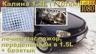 КАЛИНА 1.4L - переделка в 1.5L, безвтык и лечение масложора