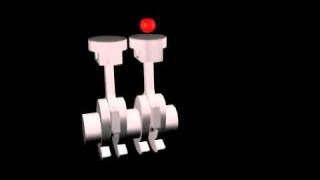 Рядный синфазный двигатель в плоской анимации