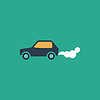 Автомобиль выбрасывает углекислый газ | Векторный клипарт