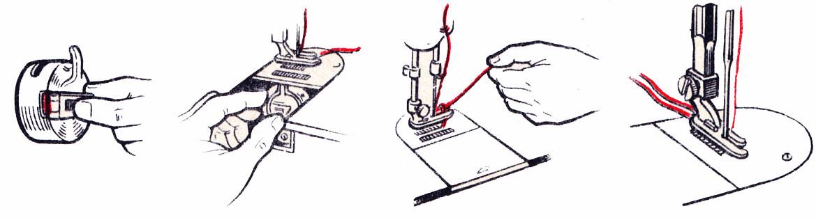 Как правильно вставить нитки в машинку