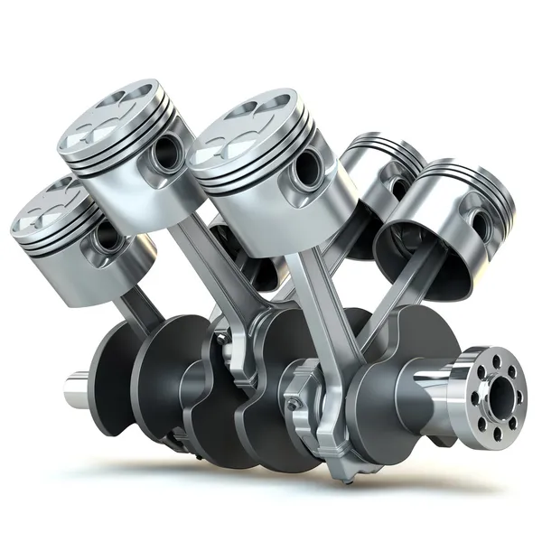Поршни двигателей V6. 3D изображение — стоковое фото