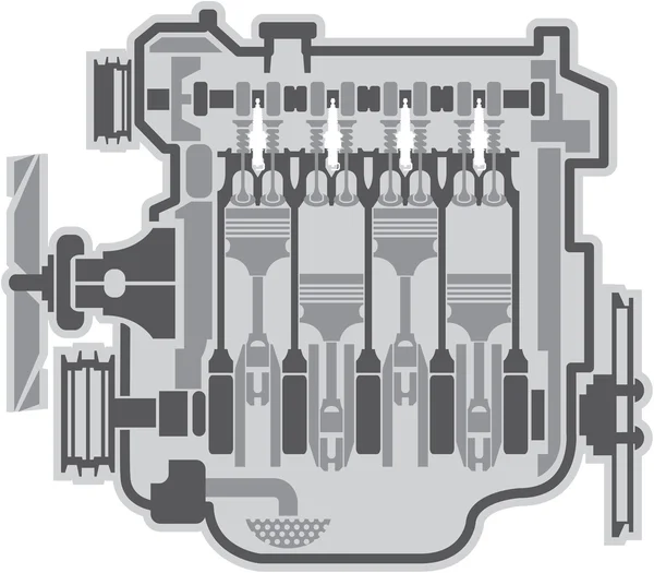 4 цилиндрических вектора двигателя Стоковый Вектор