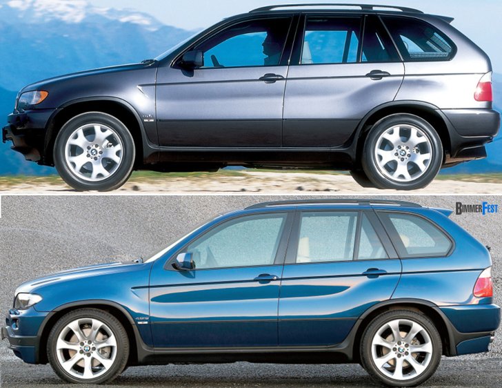 BMW X5 E53 дорестайнг vs рестайлинг с 2003 года